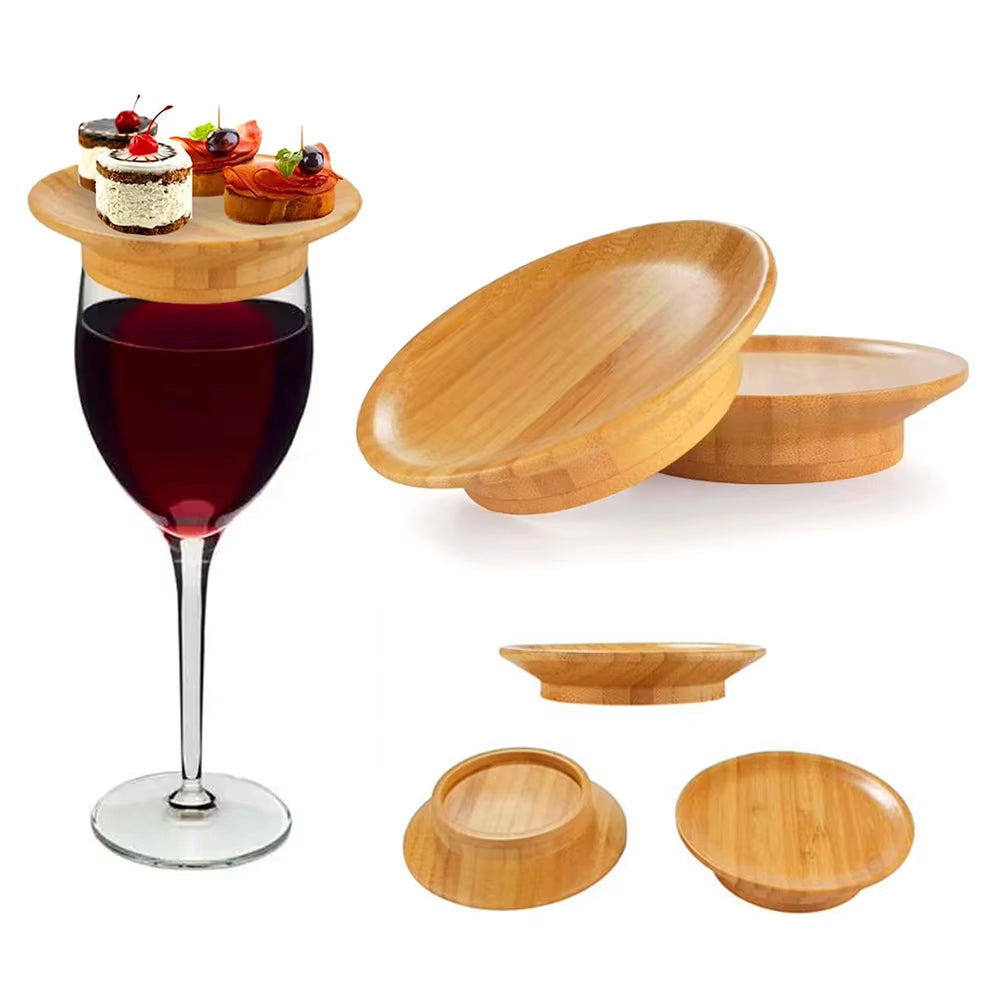 Wine Glass Charcuterie Topper round Wooden Wine Glass Topper Multifunctional Cup Top Decor for Social Gathering Ch