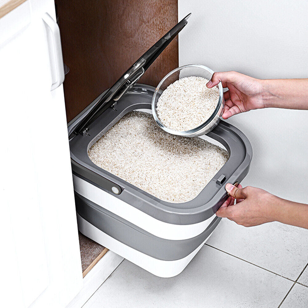 Rice Storage Box Dry Food Container Kitchen Plastic Grain Dispenser 5/7.5/12.5KG