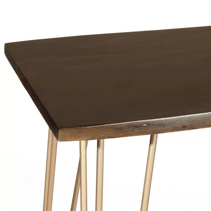 Solid Wood Top Metal Base Dining Table