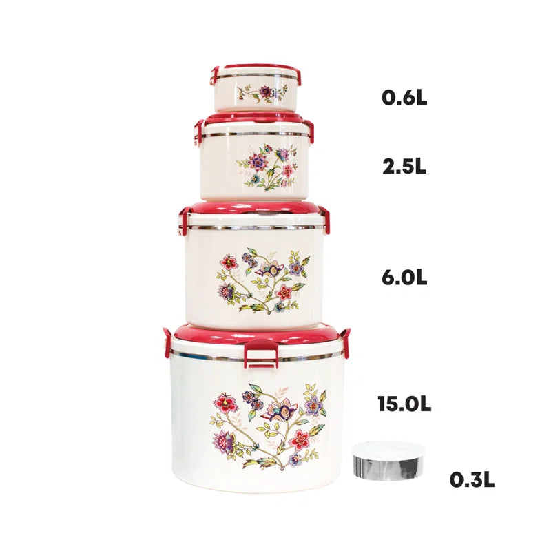 Food Storage - Set of 5 Containers and 5 Lids