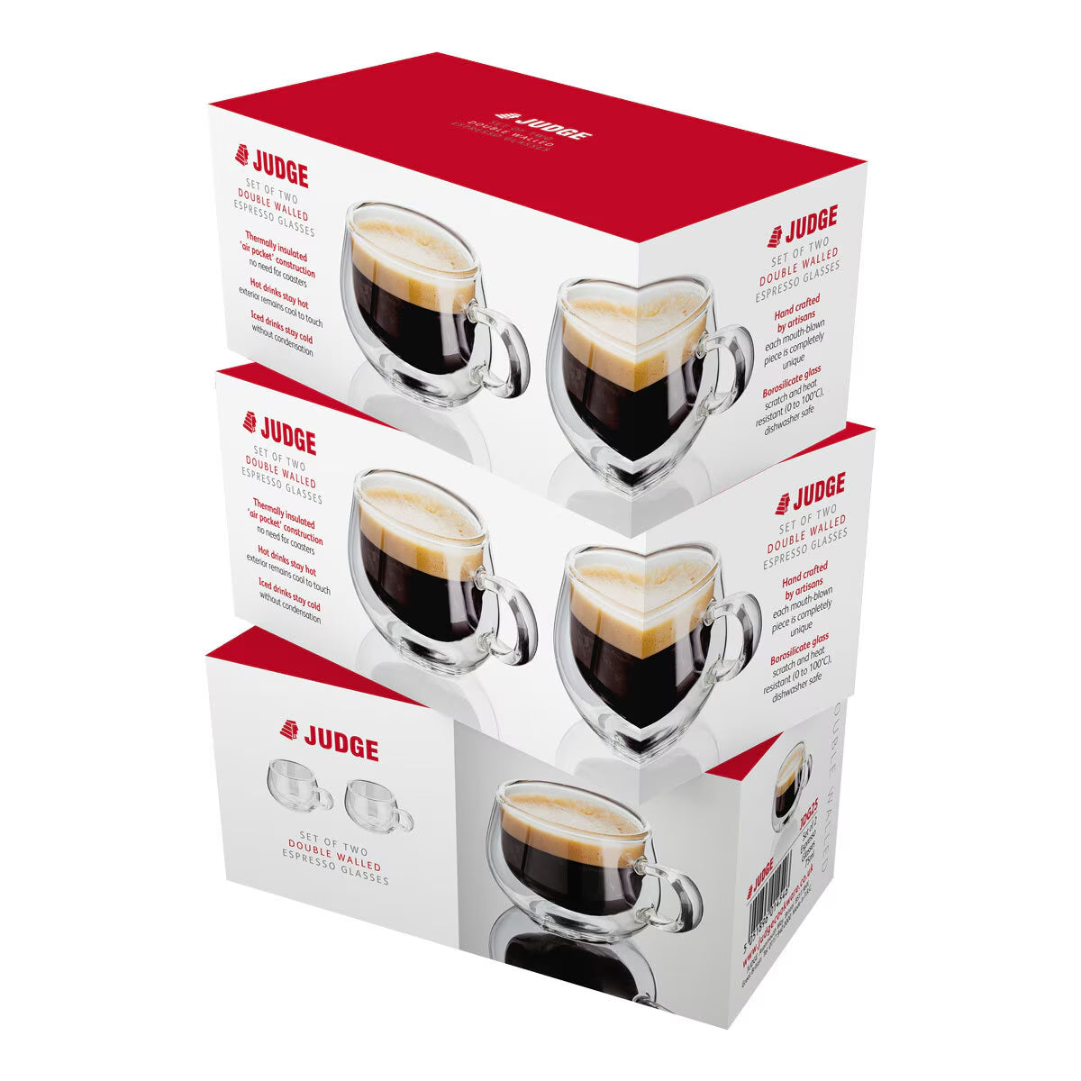 Double Walled Espresso Glass Set, 75Ml, 6 Pack