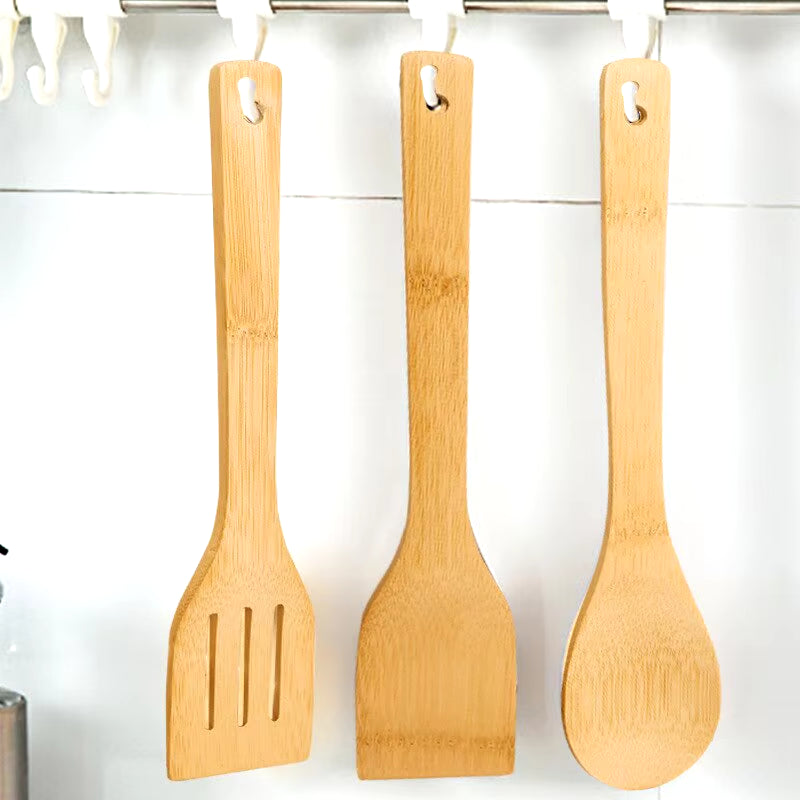 5Pcs Set of Bamboo Shovel Spoon Kitchen Utensils