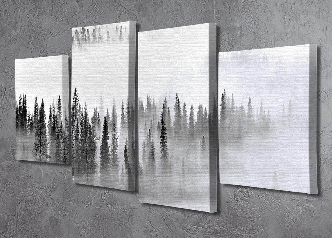 Foggy Forest 4 Split Panel Canvas