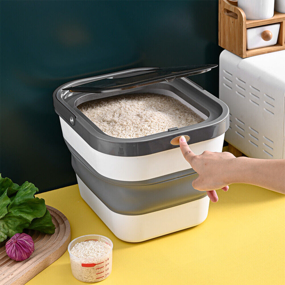 Rice Storage Box Dry Food Container Kitchen Plastic Grain Dispenser 5/7.5/12.5KG