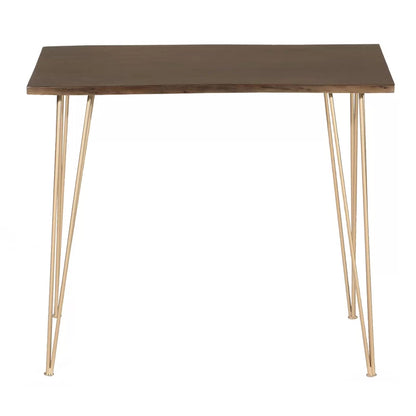 Solid Wood Top Metal Base Dining Table