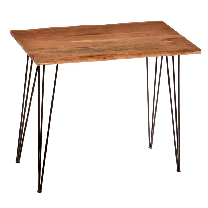 Solid Wood Top Metal Base Dining Table