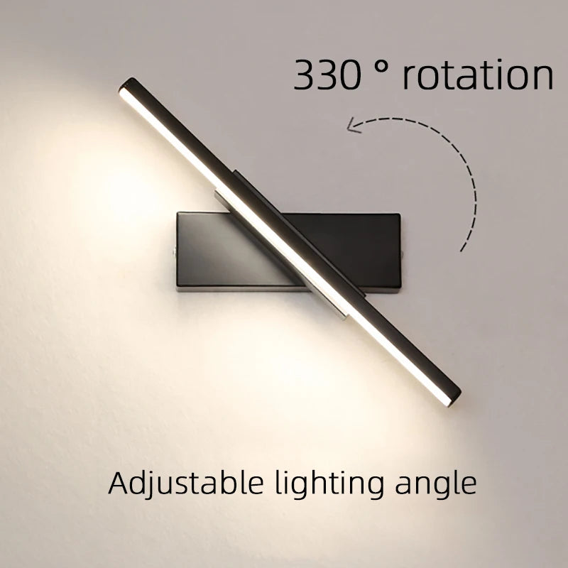 LED Wall Lamp Nordic Modern Minimalist Bedroom Bedside Lamp Creative Staircase Lamp Living Room Rotating Wall Lamp