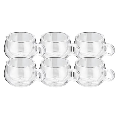 Double Walled Espresso Glass Set, 75Ml, 6 Pack